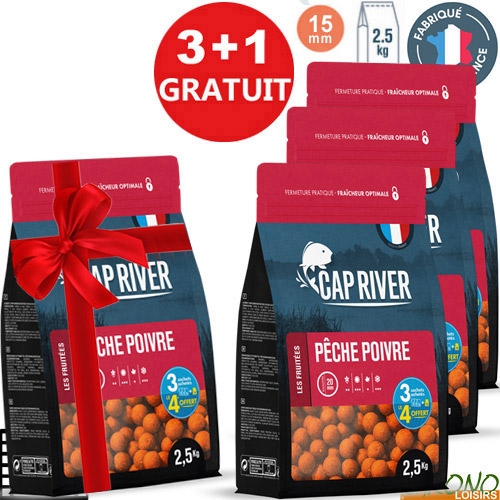 Bouillettes Cap River Peche Poivre 15mm 2.5kg (x3)