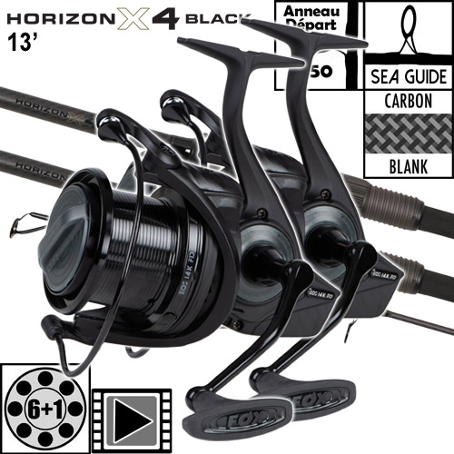 Ensemble Fox Horizon X4 Black 50mm 13' 4lbs Full Shrink EOS FD 14K (les 2)
