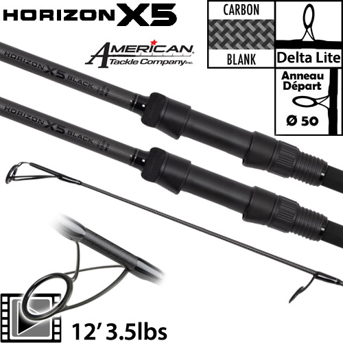 Fox Horizon X5 Black 50mm 12' 3.5lbs Rod (x2)