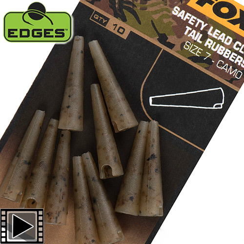 Fox Edges Camo Safety Lead Clip Tail Rubbers T.7 (x 10)