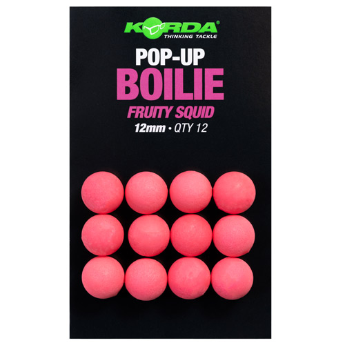 Bouillette Korda Plastic Pop Up Fruity Squid Pink 12mm (par 12)