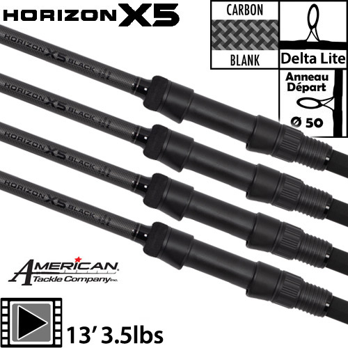 Fox Horizon X5 Black 50mm 13' 3.5lbs Rod (x4)