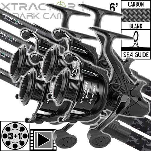 Sonik Xtractor+ Dark Camo 6' 3lbs Specialist FS 4000 Set (x4)