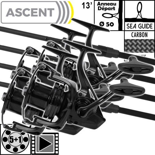Ensemble Avid Carp Ascent 50mm 13' 4lbs Full Shrink Revolve 8000FD (les 4)