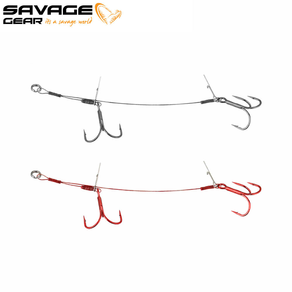Monture Hameçon Triple Carbon49 Savage Gear Double Stinger 2pcs