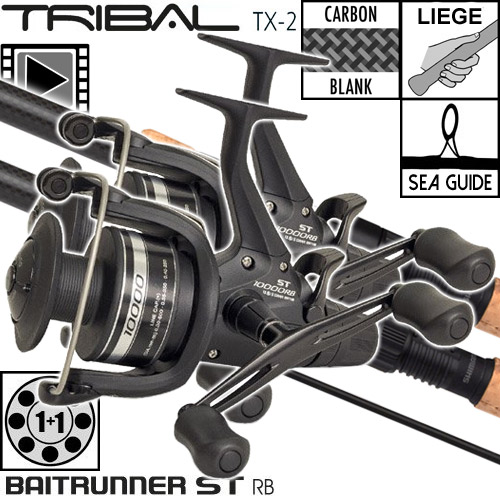 Ensemble Shimano TX-2A Carp Full Cork 10' 3lbs Baitrunner ST 1000 RB (les 2)