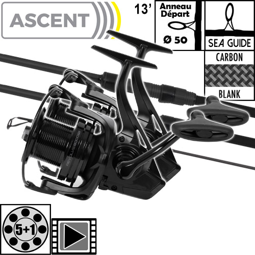 Ensemble Avid Carp Ascent 50mm 13' 3.5lbs Full Shrink Revolve 8000FD (les 2)