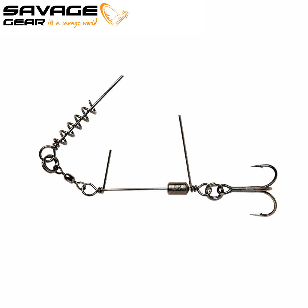 Monture Hameçon SS Corkscrew Stinger Savage Gear 3G 1X Red + BN Diameter 2pcs