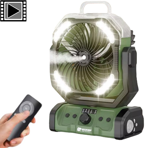 Batterie Holdcarp 20000mah + Ventilateur Brumisateur Double Moteur intégré avec Télécommande