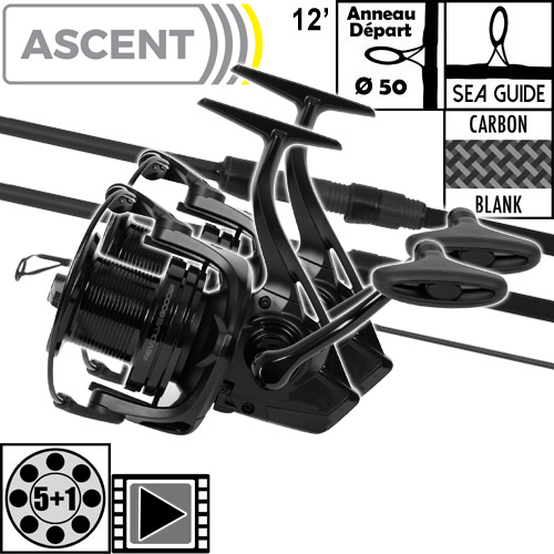 Ensemble Avid Carp Ascent 50mm 12' 4lbs Full Shrink Revolve 8000FD (les 2)