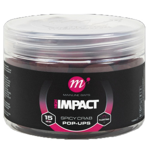 Mainline High Impact Pop Ups Spicy Crab 15mm 150ml