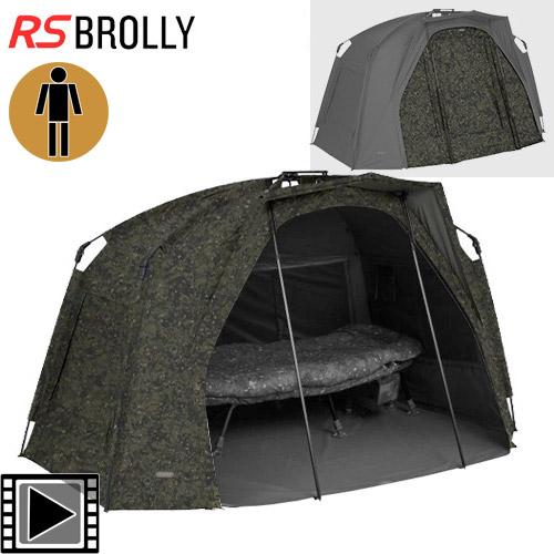 Shelter Trakker Tempest RS Brolly Camo 1 plaats (Shelter + Volledige voorkant + Grondzeil)
