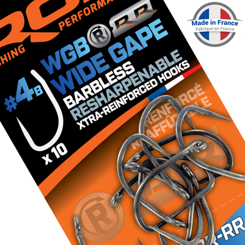 Hameçon ROK WGR-RR Wide Gape Resharpenable Reinforced Sans Ardillon (par 10)