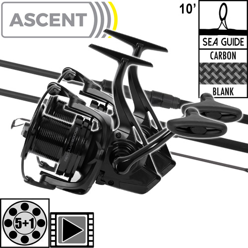 Ensemble Avid Carp Ascent 10' 3.5lbs Rétractable Full Shrink Revolve 8000FD (les 2)