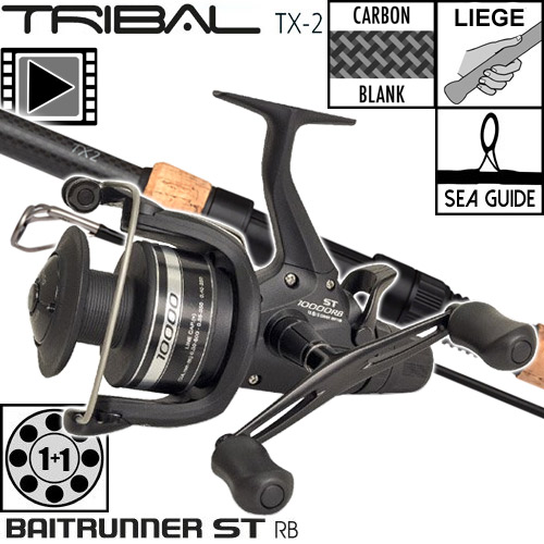 Ensemble Shimano TX-2A Carp Full Cork 10' 3lbs Baitrunner ST 1000 RB