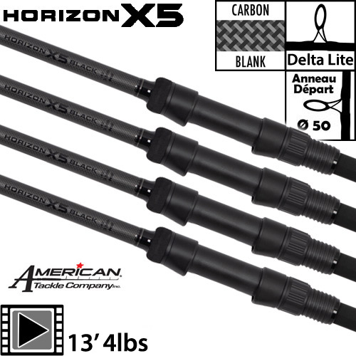 Fox Horizon X5 Black 50mm 13' 4lbs Rod (x4)