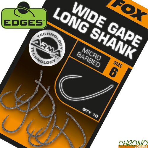 Fox edges armapoint wide gape long shank hook x10 – Chrono Carp ©