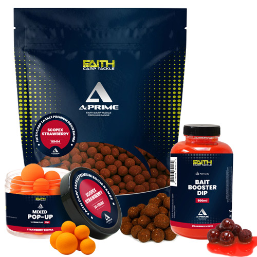 Pack Appâts Faith A-Prime Strawberry Scopex 16mm 5kg
