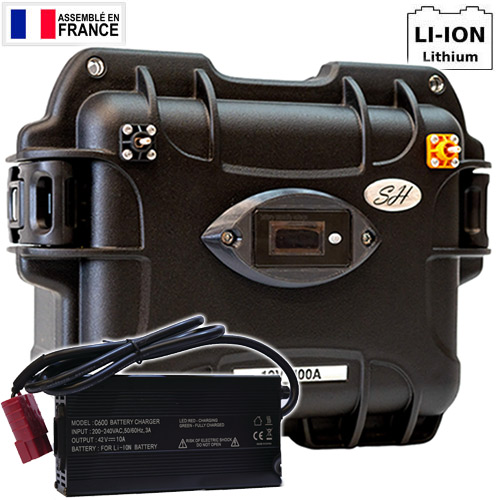 Batería SH Lithium LifePo4 Impermeable 12V 100A + Cargador 10A