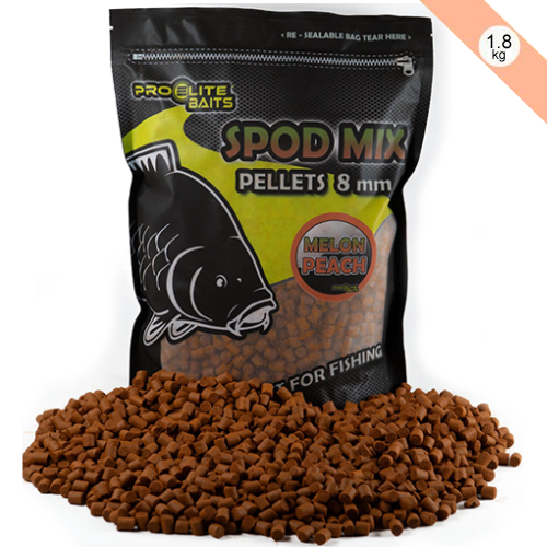 Pro Elite Baits Mix Pellets Melon & Peach Spod 8mm 1.8kg