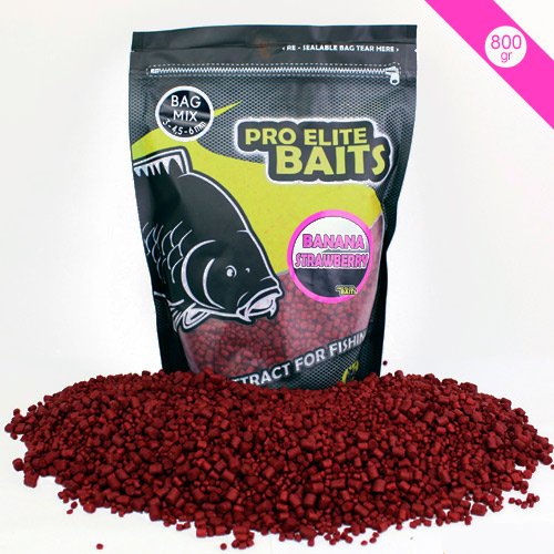 Pro Elite Baits Pellets Banana & Strawberry Mixed 800g
