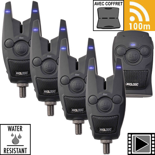 Kit Prologic C-Series Pro 4+1+1 – Alarmes De Touche Pour Carpe, Avec Récepteur Et Lampe Bivouac