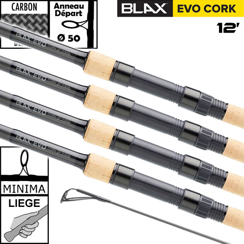 Carp Spirit Blax Evo 50mm 12' 3.5lbs Full Cork Rod (x4) | Chronocarp