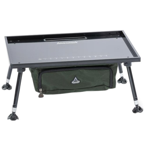 Table De Bivouac Légère Pliable Avec Pieds Extensibles + Ensemble Couverts Pêche Carpe