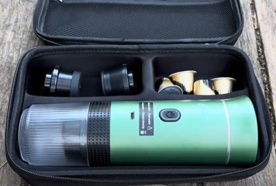 Machine à Expresso Holdcarp Portable Rechargeable + Etui de Transport - description 05