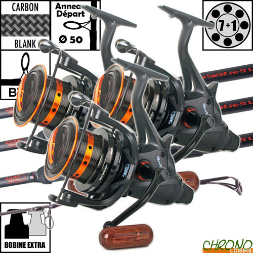 Ensemble Complet Carpe – 2 Cannes Catchmax 12ft 2.75lbs, Moulinets 5000FR, Pod, Détecteurs De Touche, épuisette 42″, Tapis De Décrochage, Bas De Ligne