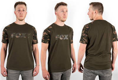 All Sizes Raglan Style Khaki Carp Fishing T-Shirt FOX NEW Camo 