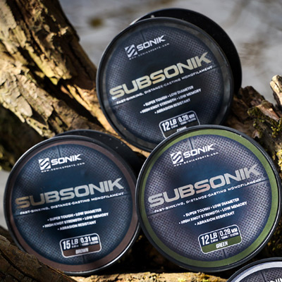 Ligne De Pêche Sonik SubSonik Green - Monofilament Carpe 1200 M, Verte, Faible élasticité, Coulante